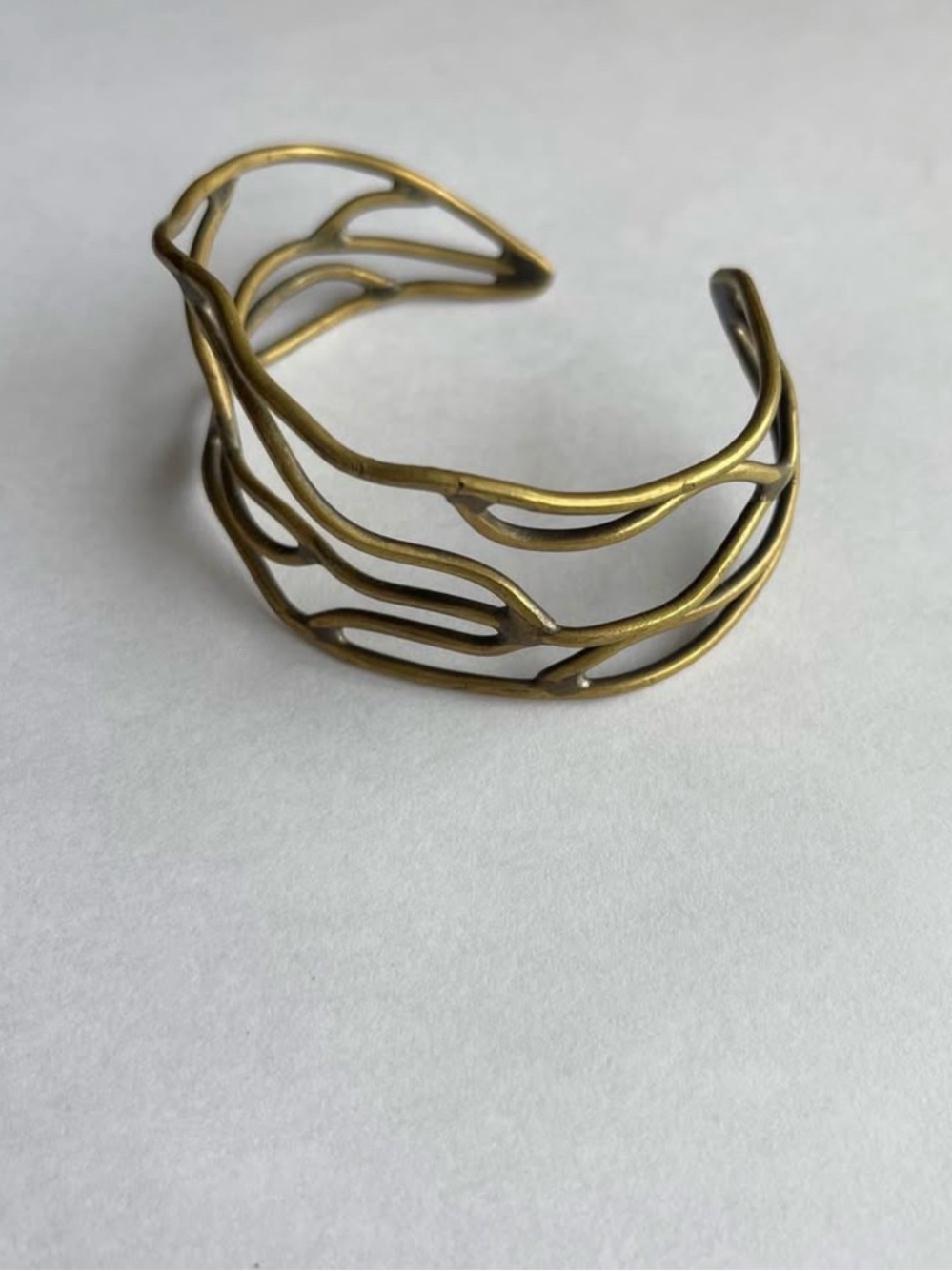 Brass Leaf Shaped Cuff Bracelet
